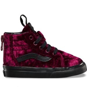 Vans Toddler Sk8-Hi Zip Velvet High Top Sneakers